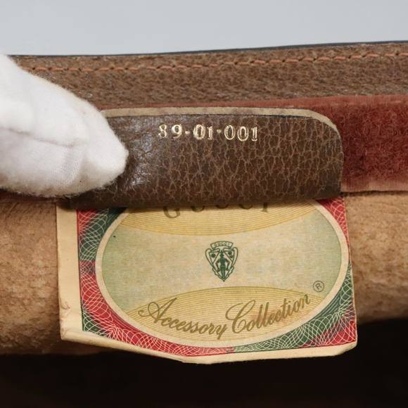 GUCCI GG Plus Supreme web sherry Clutch Bag PVC Leather Beige Auth th5429 - Picture 16 of 16